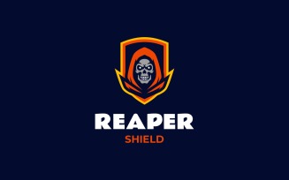 Reaper Shield Mascot Logo Design