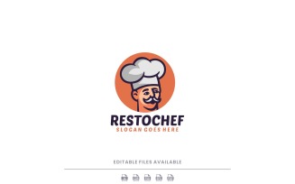 Resto Chef Mascot Logo Design