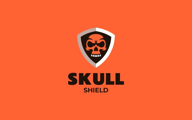 Skull Shield Mascot Logo Design Logo Template