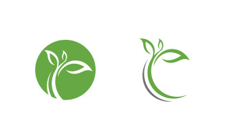 Eco Tree leaf Green nature element vector design v.1