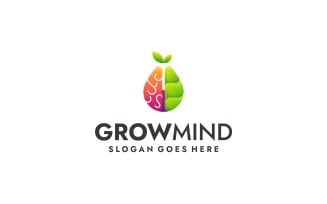 Gradient Modern Brain Leaf Puzzle Logo Design