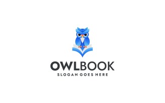 Gradient Modern Owl Book Logo Design 871