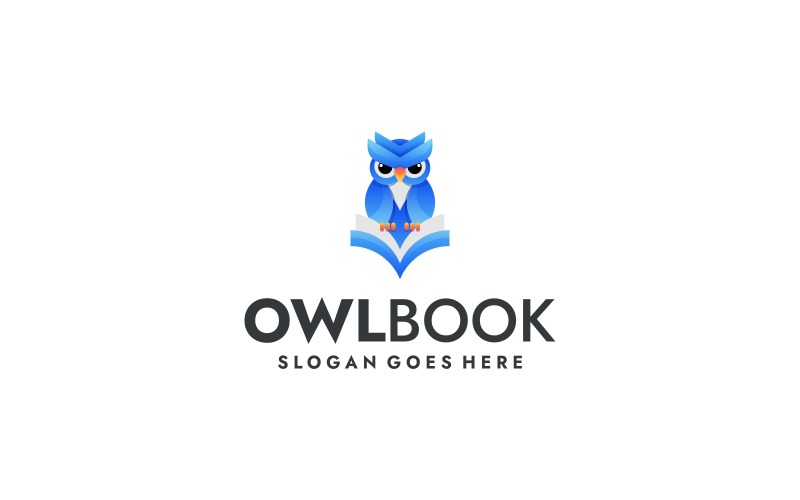 Gradient Modern Owl Book Logo Design 871 Logo Template