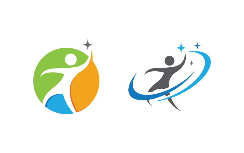 Healthy life Human fit sport logo sign illustration v.225 Logo Template