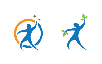 Healthy life Human fit sport logo sign illustration v.226