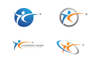 Healthy life Human fit sport logo sign illustration v.229