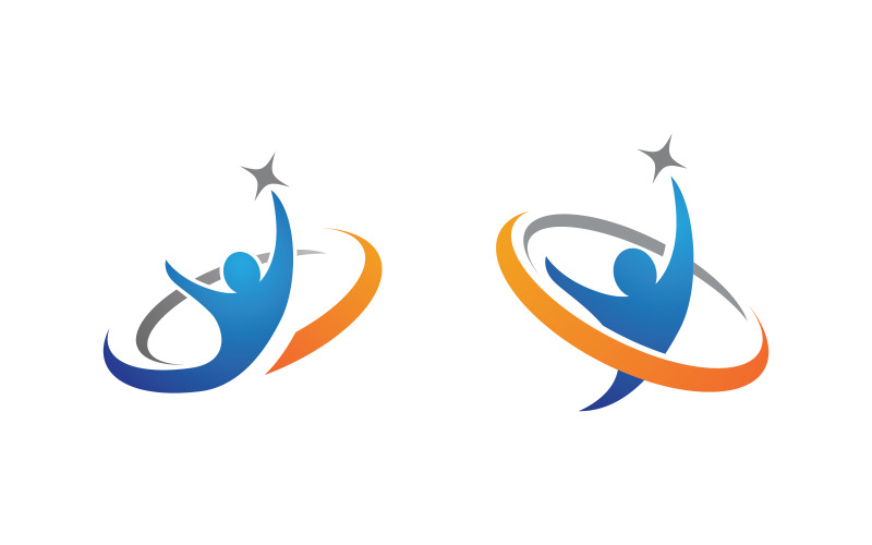 Healthy life Human fit sport logo sign illustration v.230 Logo Template