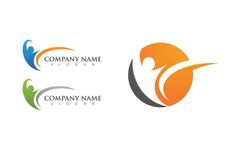 Healthy life Human fit sport logo sign illustration v.231 Logo Template