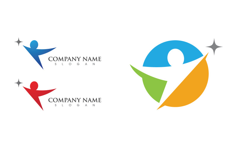 Healthy life Human fit sport logo sign illustration v.234 Logo Template
