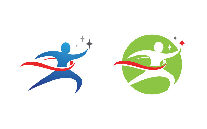 Healthy life Human fit sport logo sign illustration v.235 Logo Template
