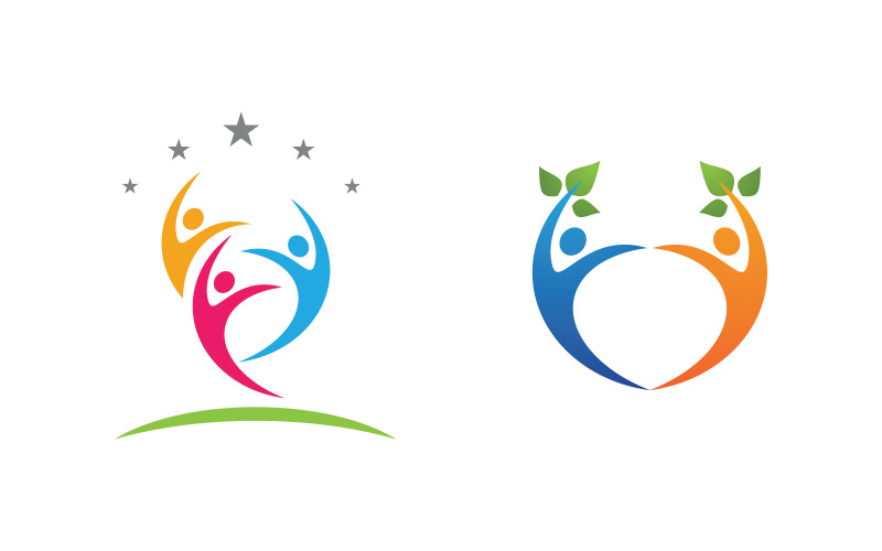 Healthy life Human fit sport logo sign illustration v.237 Logo Template