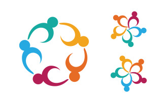 Human care adoption group network and social logo design vv.108