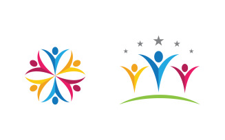 Human care adoption group network and social logo design vv.109