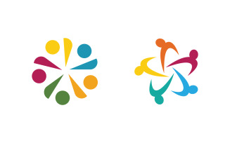 Human care adoption group network and social logo design vv.112