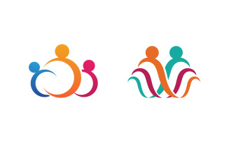 Human care adoption group network and social logo design vv.114