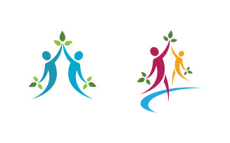 Human care adoption group network and social logo design vv.116
