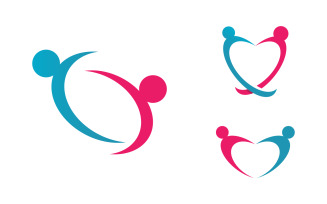 Human care adoption group network and social logo design vv.119