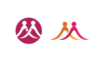 Human care adoption group network and social logo design vv.122