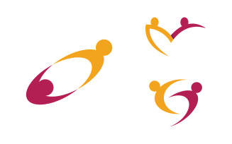 Human care adoption group network and social logo design vv.125