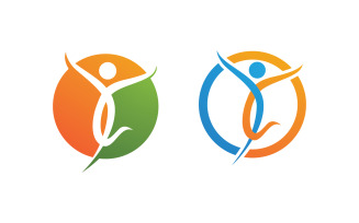 Healthy life Human fit sport logo sign illustration v.233