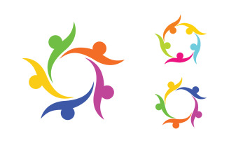 Human care adoption group network and social logo design vv.118