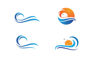 Water wave liquid vector Logo illustration design V1.214