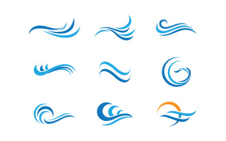 Water wave liquid vector Logo illustration design V1.216