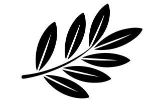 A minimalist logo design of a green leaf