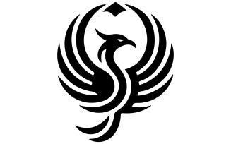 A minimalist logo illustration phoenix bird