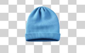 Blue beanie on transparent background