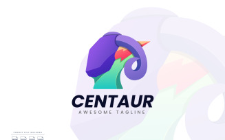 Centaur Head Gradient Logo Template