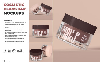 Cosmetic Glass Jar Mockup Sets 214