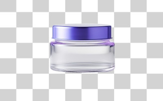 Empty cosmetics jar with transparent background