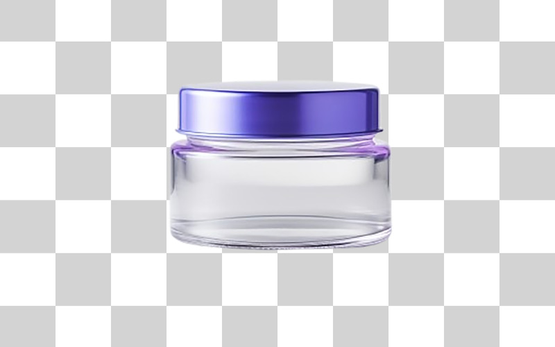 Empty cosmetics jar with transparent background Background