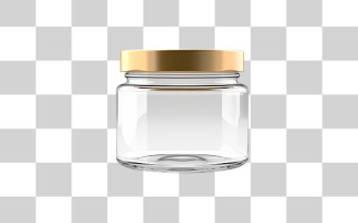 Empty glass jar with transparent background
