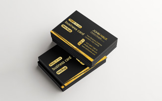 Golden Business Card Mockup PSD Luxury Foil Stamping Template Elegant Gold Foil Business Card Mockup
