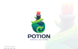 Green Potion Gradient Logo Template