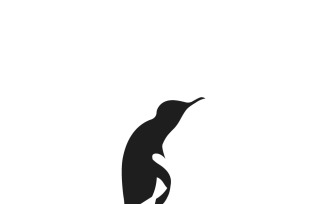 Penguin with Fish, minimalistic logo