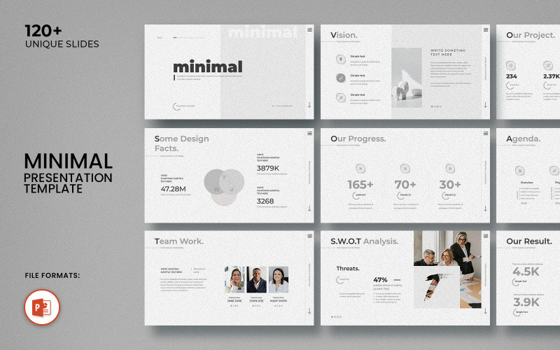 Clean Minimal Business PowerPoint Presentation Template PowerPoint Template