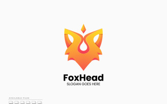 Fox Head Gradient Color Logo