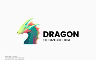 Green Dragon Gradient Colorful Logo