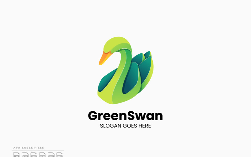 Green Swan Gradient Colorful Logo Logo Template