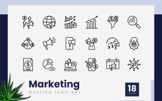 Marketing Outline Icons Set