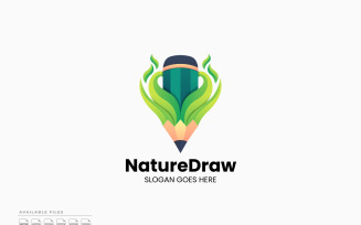 Nature Draw Gradient Colorful Logo