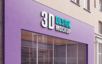 Presentive Wall Sign Logo Mockup PSD Realistic 3D Branding Display Professional Wall Logo Mockup