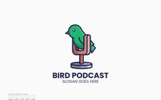 Bird Podcast Logo Template Vector Design