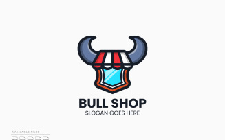Bull Shop Logo Template Vector Design