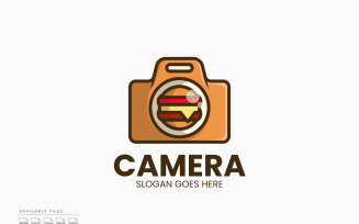Burger Camera Logo Template Vector Design
