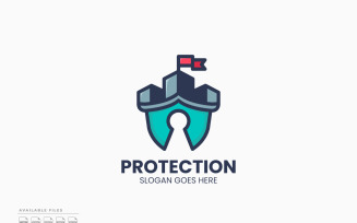 Castle Protection Logo Template Vector Design