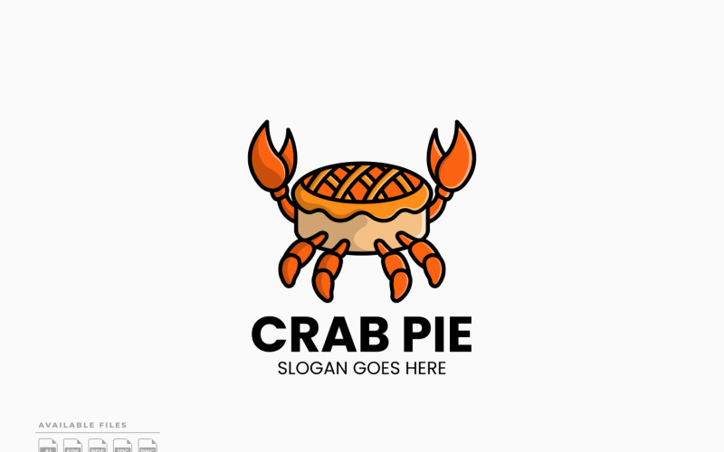 Crab Pie Logo Template Vector Design